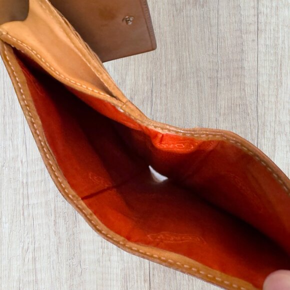 Coach Signature Canvas Leather Trim Bifold Checkbook Wallet Brown Khaki - Picture 9 of 9